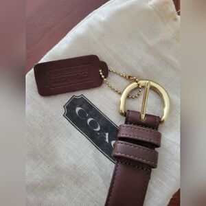 Women's Coach 8400 Dark Brown Cowhide Leather Belt (L)